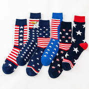 Sylvie Esterhazy | Flag Print Veterans Day Crew Socks Five Pack Unisex & Couples