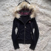 Seraphine Lacroix | Gothic Skull Hoodie With Faux Fur Trim For Women