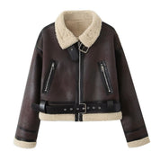Pauline Girardin | Shearling Aviator Cropped Jacket For Women