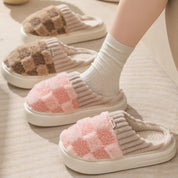 Colette Winbourne | Plaid Plush House Slippers For Women