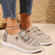 Harriet Wyndmoor | Women's Tribal Print Canvas Slip-On Sneakers