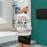 Tinsel | Reindeer Heart Print Christmas Sweater For Women
