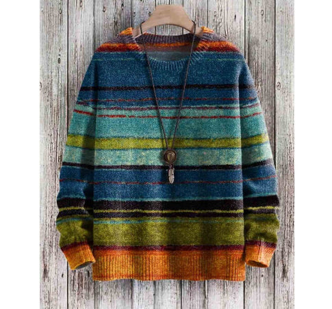 Maximilian Rutherford | Abstract Patchwork Print Sweater For Men