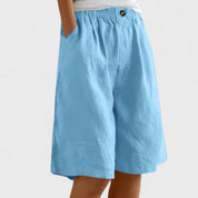 Henriette Valmonde | Army Green Linen Bermuda Shorts