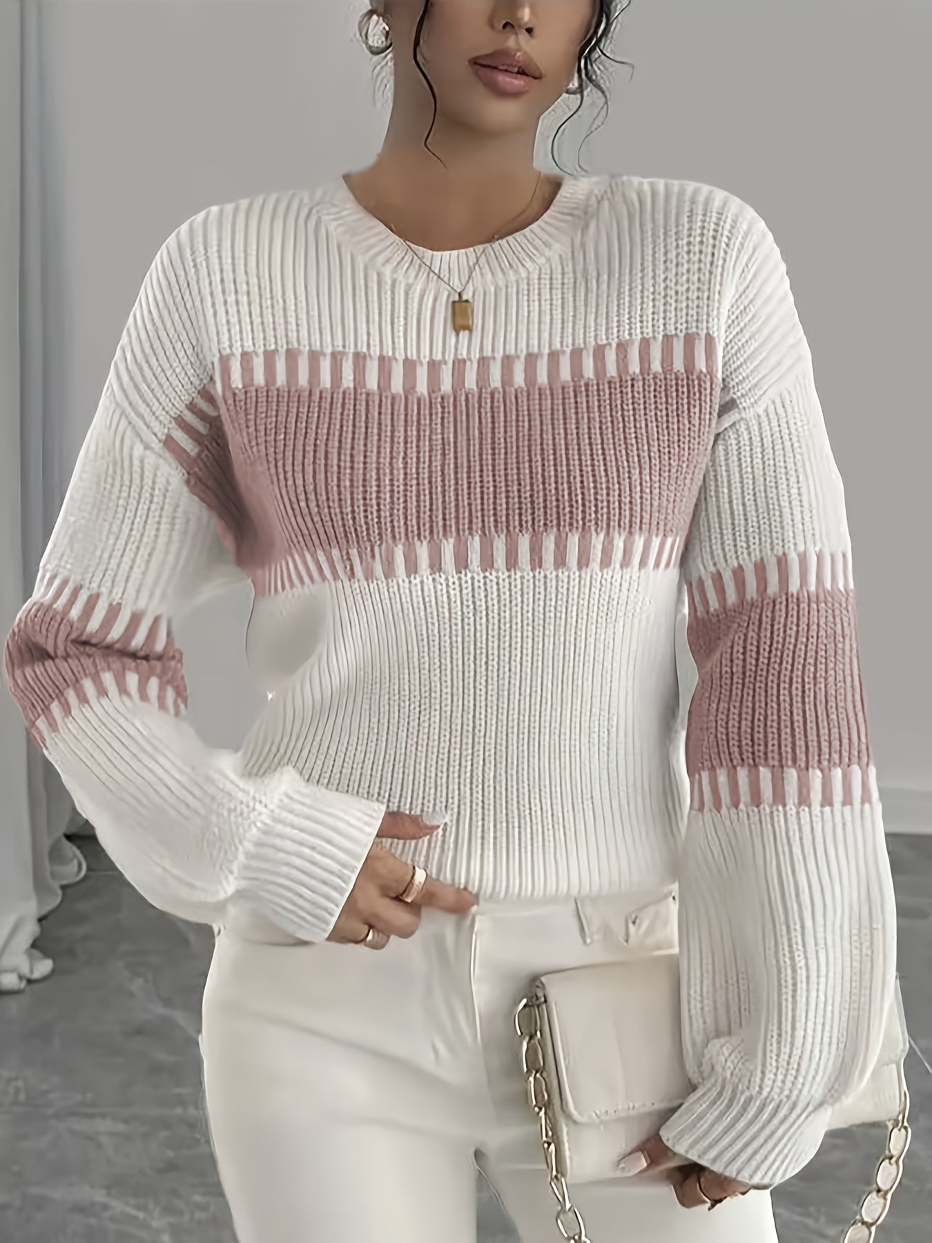 Margaux Thibault | Colour-Block Striped Sweater For Women