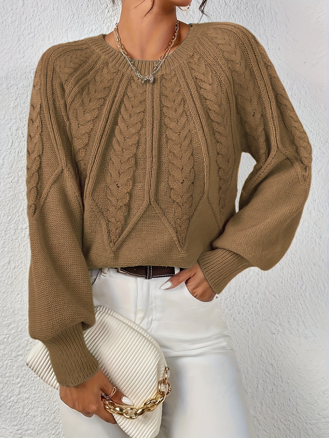 Fabienne Cortland | Cable-Knit Round-Neck Sweater For Women