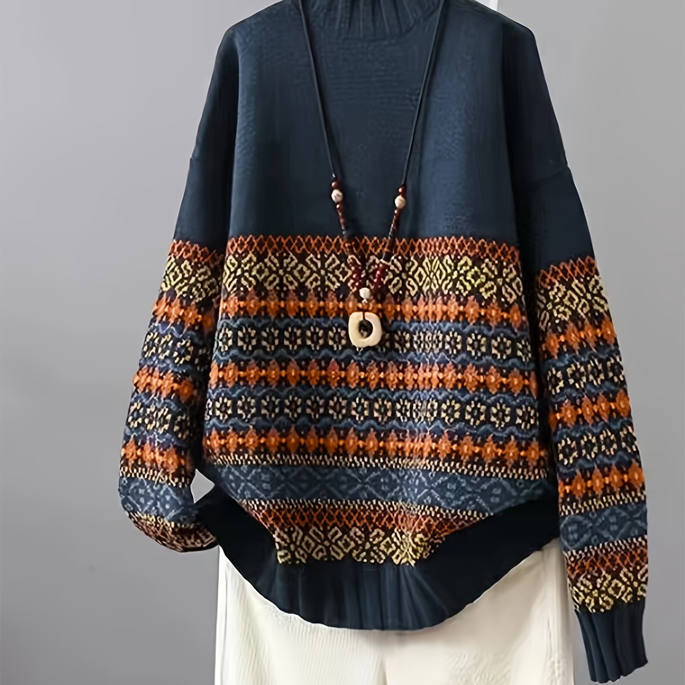 Marisol Duvall | Jacquard Print Sweater With Relaxed Fit For Women