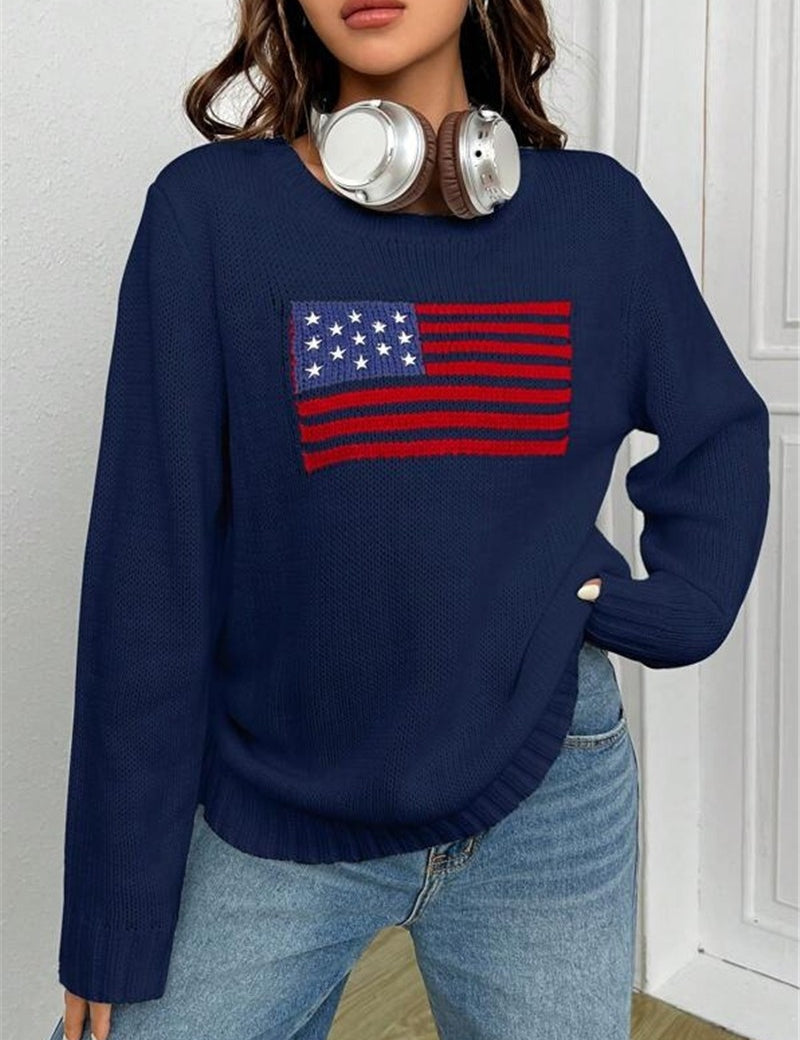 Payton Holbrook | American Flag Knit Sweater For Women