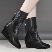Ines Berthollet | Sleek Wedge Boots With Side Zip