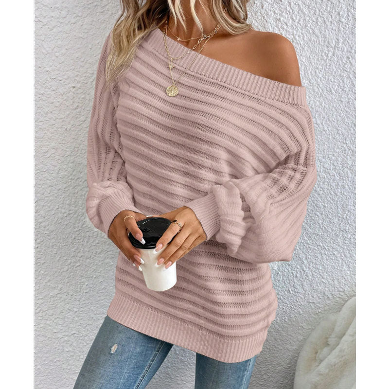 Colombe Vantoux | Off-Shoulder Ribbed Knit Sweater For Women