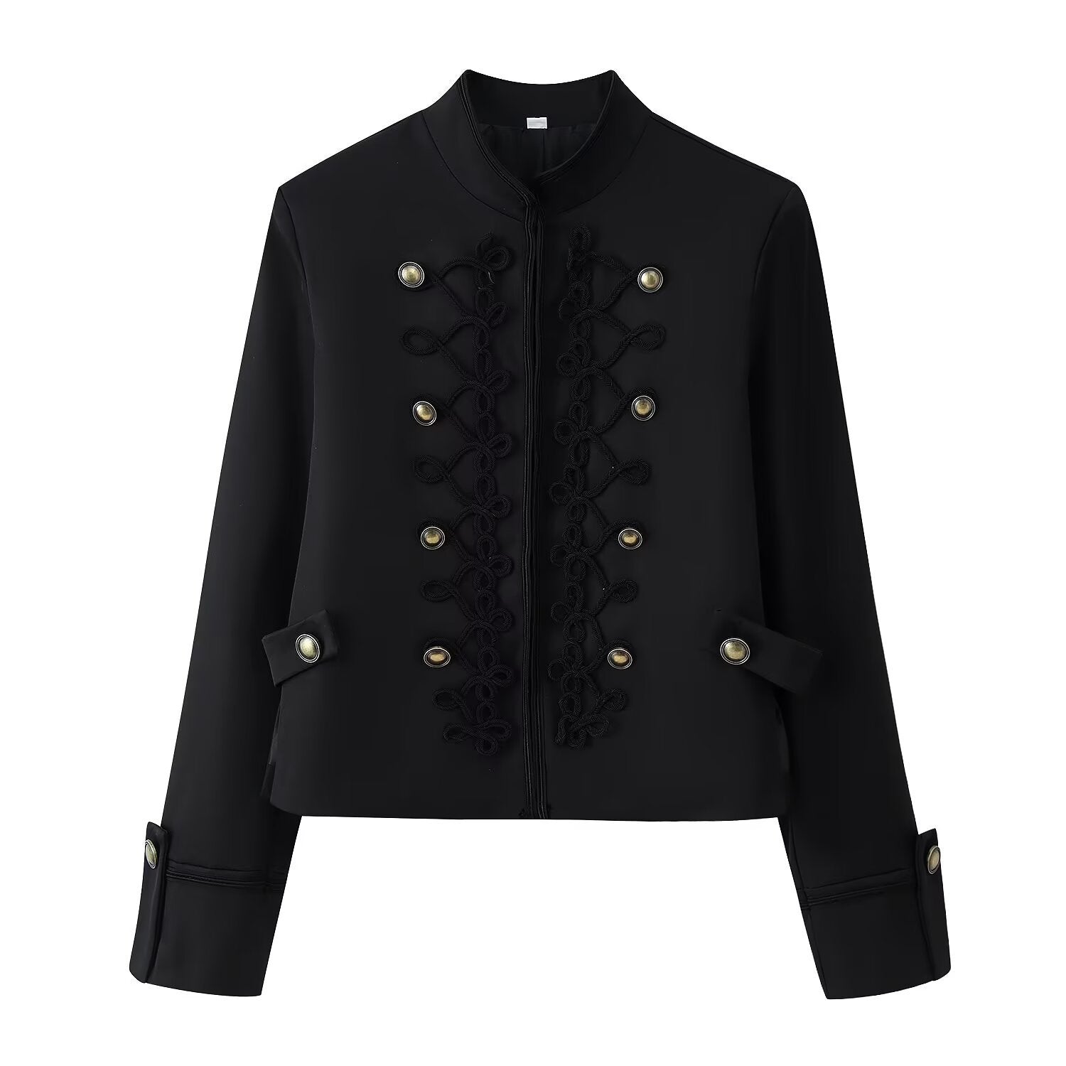 Helene Cadieux | Military-Style Cropped Jacket With Braided Trim For Women