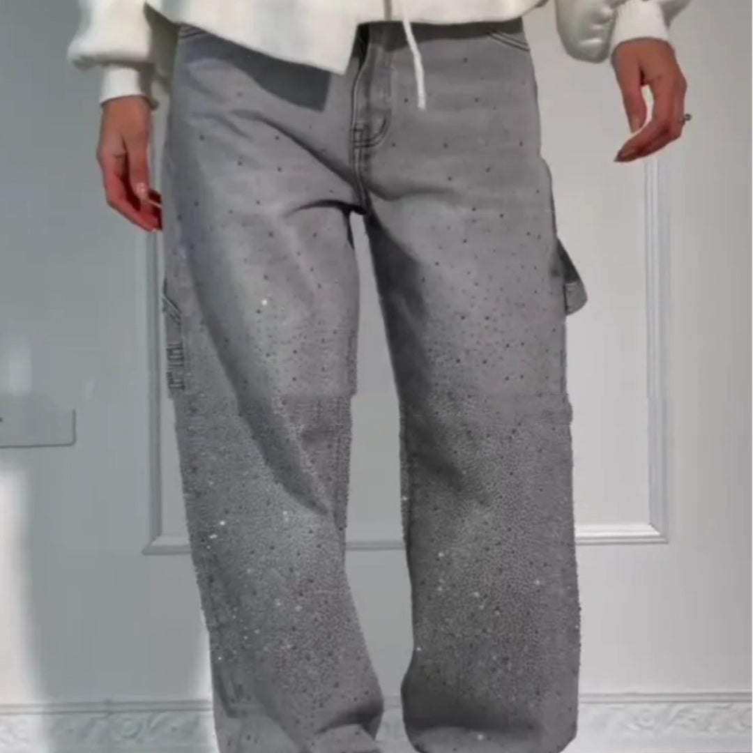 Veronique Salvatori | Rhinestone Straight-Leg Jeans For Women