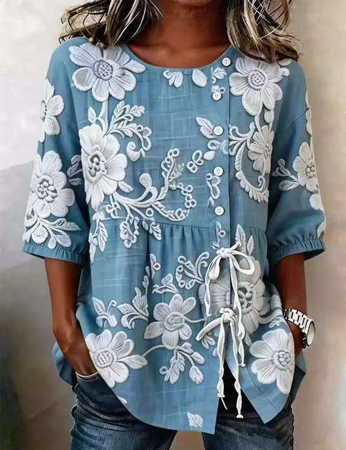 Charlotte Vasseur | Floral Embroidered Blouse For Women