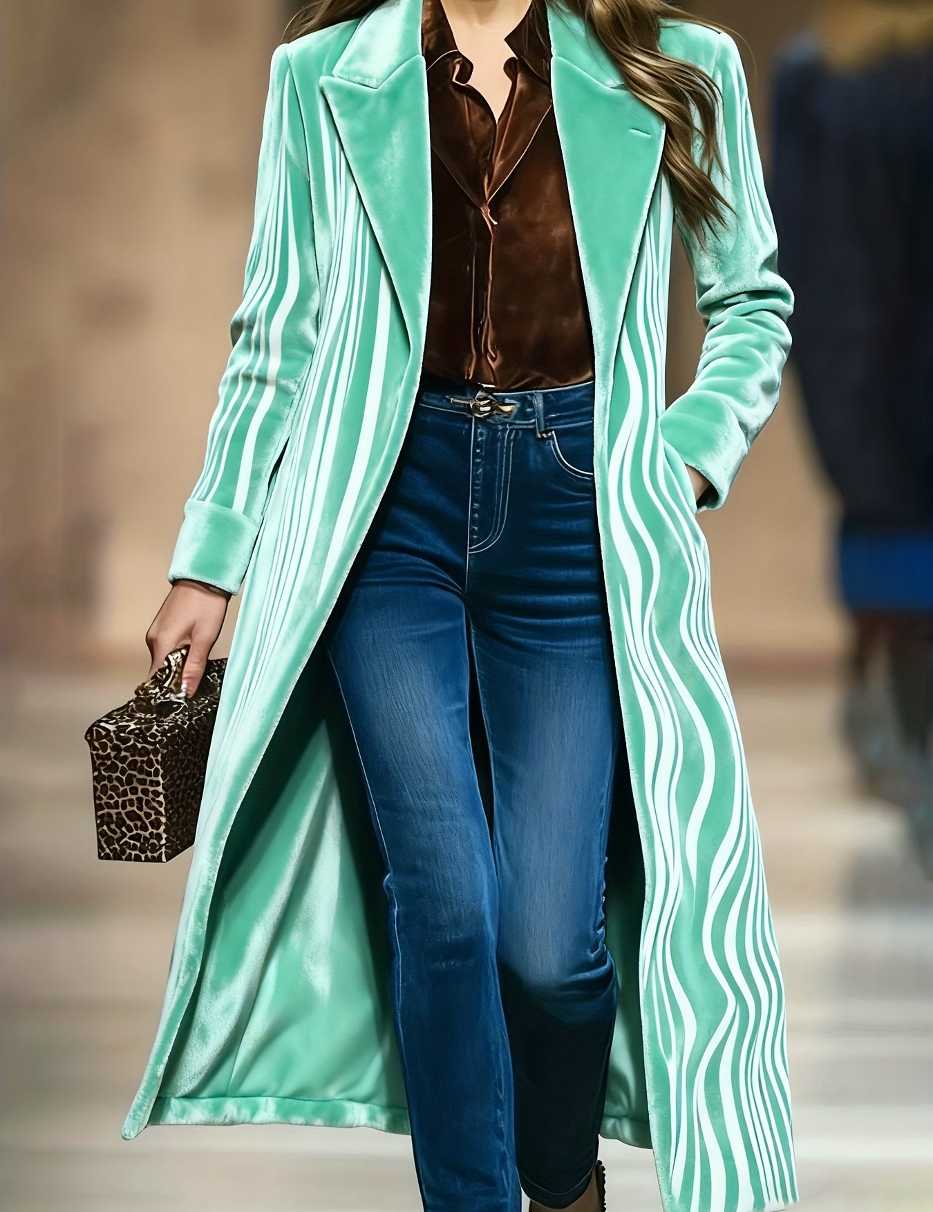 Sallie Kingswell | Velvet Long Lapel Duster Coat For Women