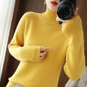 Ottavia Castellon | Turtleneck Ribbed Knit Sweater For Women