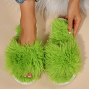 Élodie Marchand | Fluffy Faux Fur Slide Sandals For Women