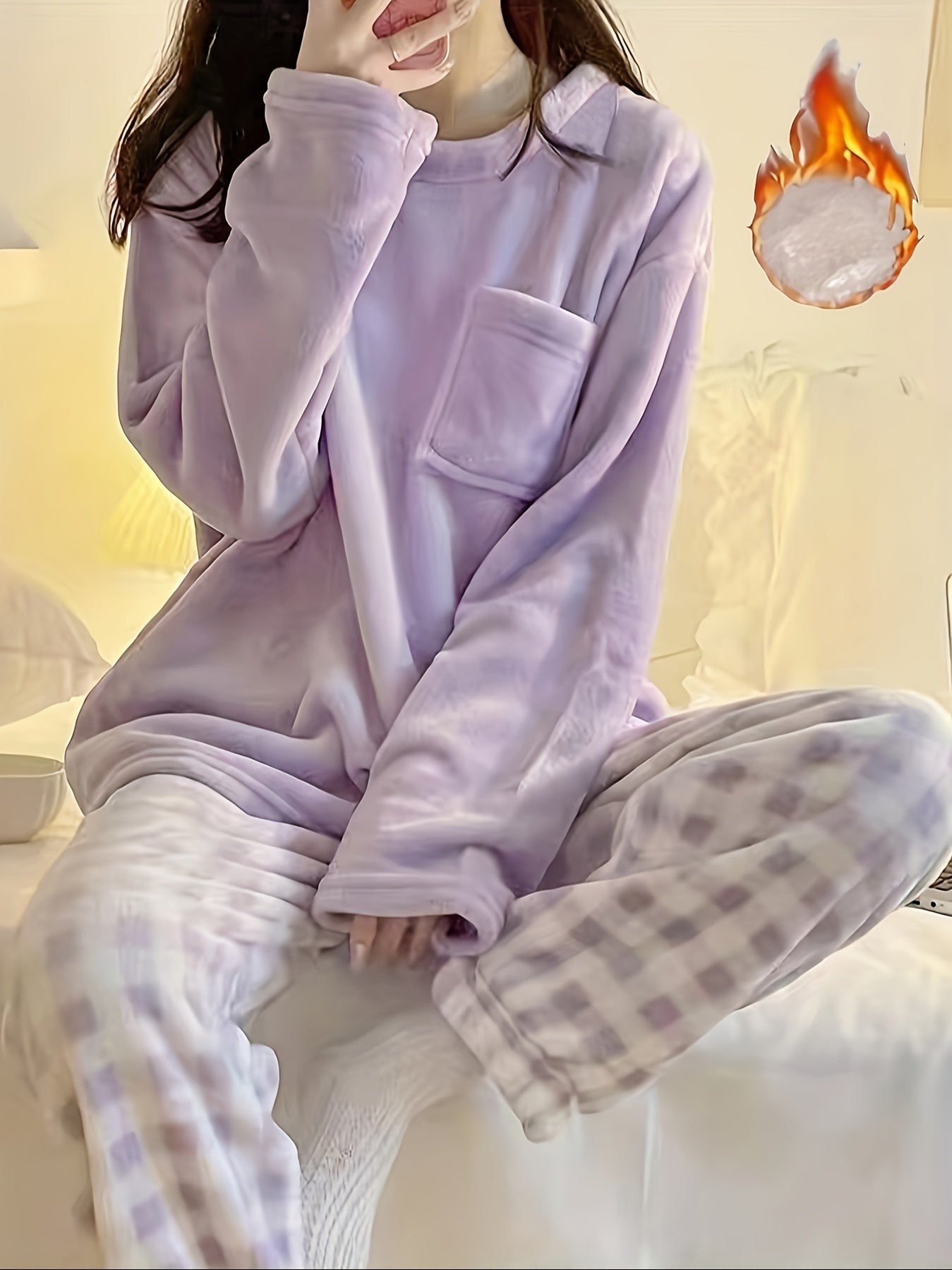 Simone Beaulieu | Plush Fleece Two-Piece Lounge Set For Women
