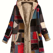 Noa Bergerac | Patchwork Hooded Longline Jacket For Women