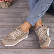Delphine Rousset | Flower Print Lace-Up Sneakers For Women