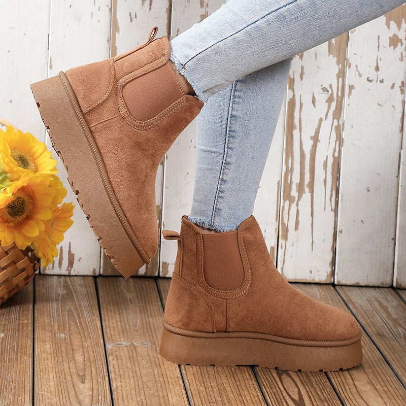 Margaux Sablon | Suede Chelsea Boots With Platform Sole For Women