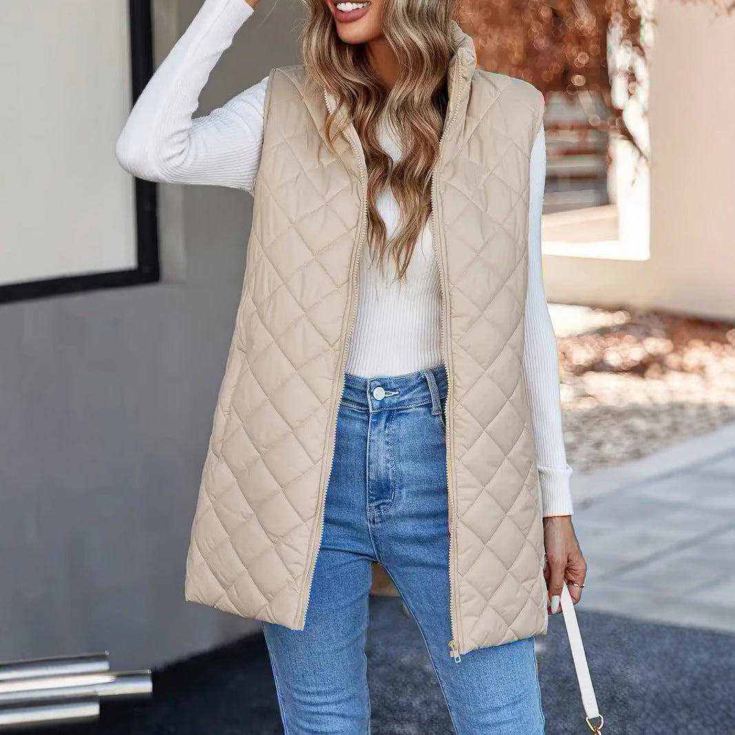 Helene Carrington | Quilted Longline Puffer Vest For Women