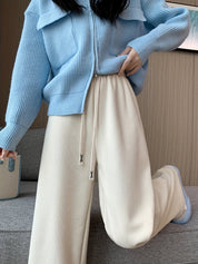 Colette Duvall | Corduroy Wide-Leg Lounge Pants With Faux Fur Cuffs For Women