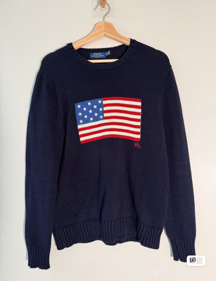 Brooke Ellsworth | American Flag Turtleneck Knit Sweater For Women