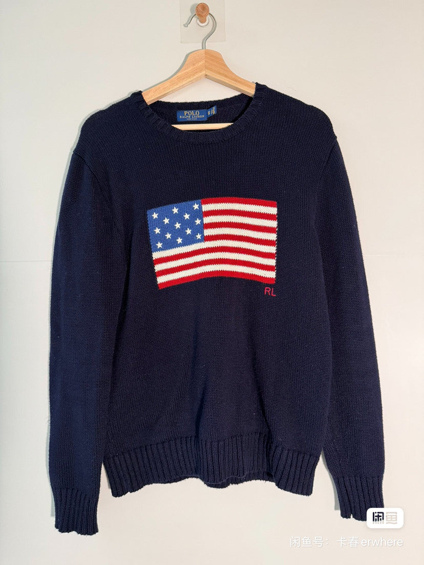 Brooke Ellsworth | American Flag Turtleneck Knit Sweater For Women