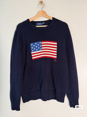 Brooke Ellsworth | American Flag Turtleneck Knit Sweater For Women