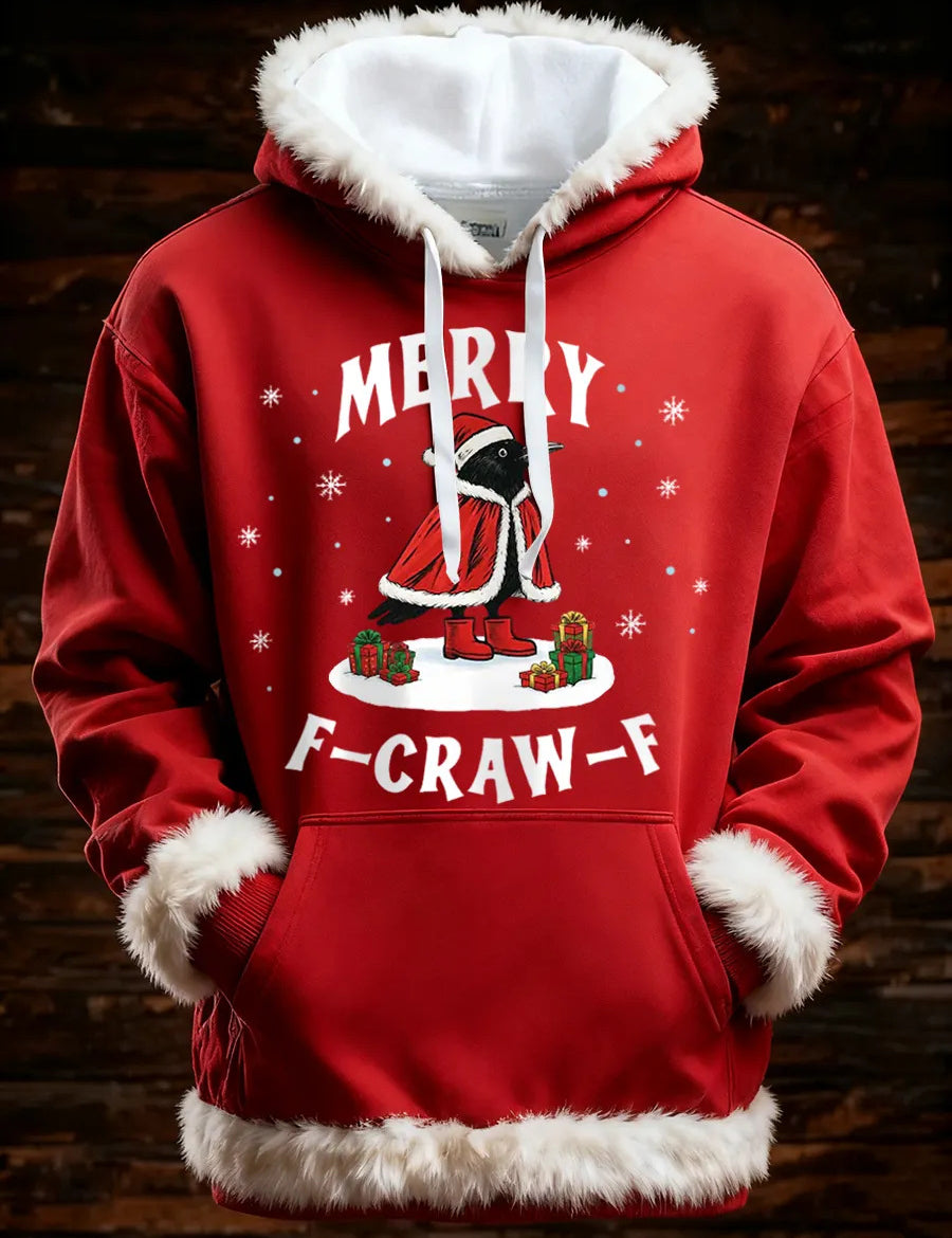 Francesca Hartwell | Flag Santa Print Christmas Hoodie For Women