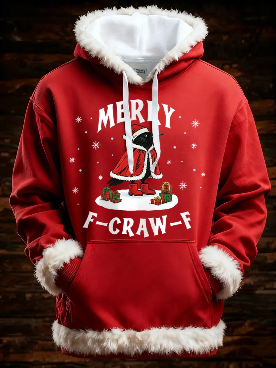 Francesca Hartwell | Flag Santa Print Christmas Hoodie For Women
