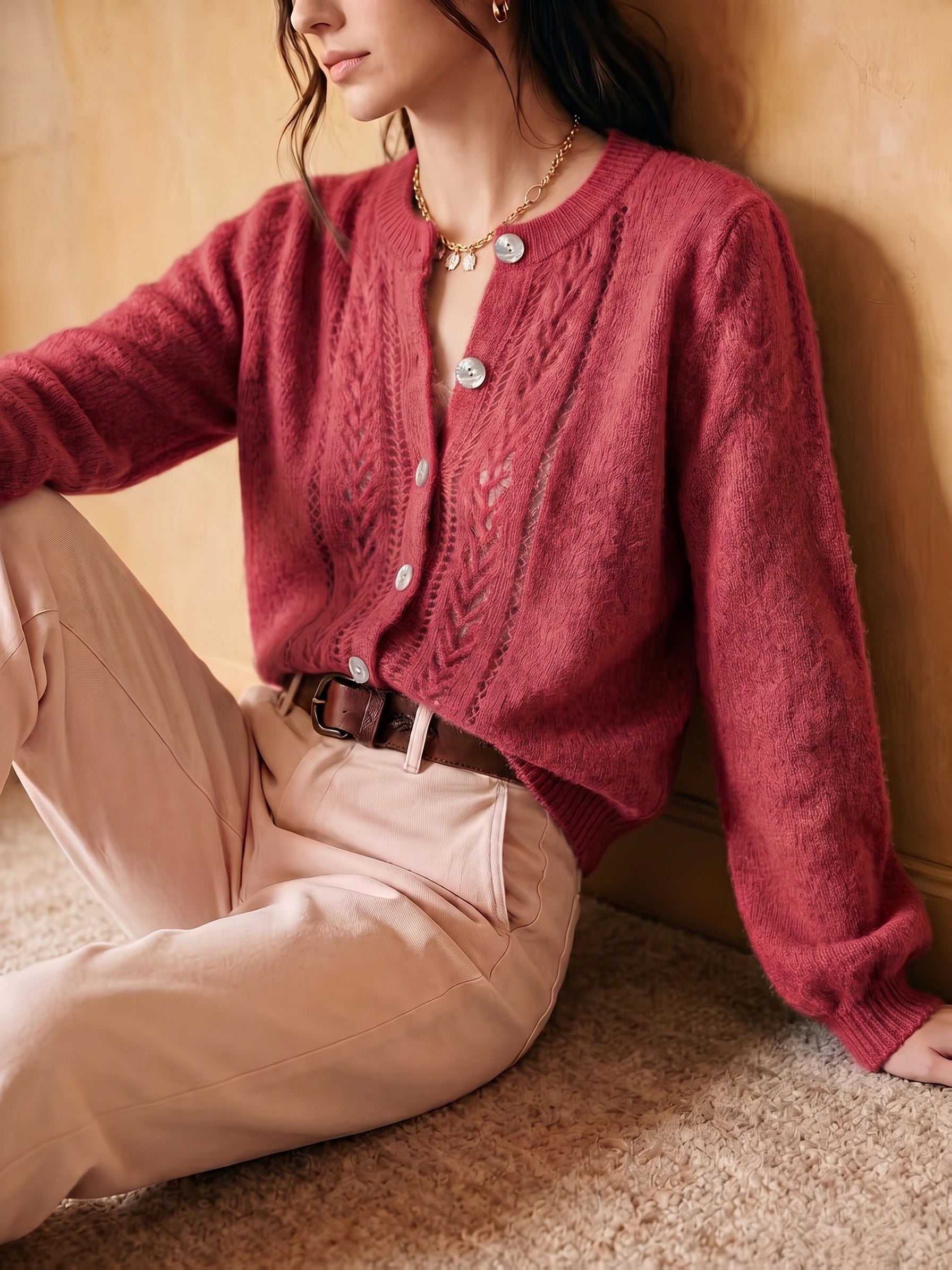 Renata Fontclair | Textured Round-Neck Sweater For Women