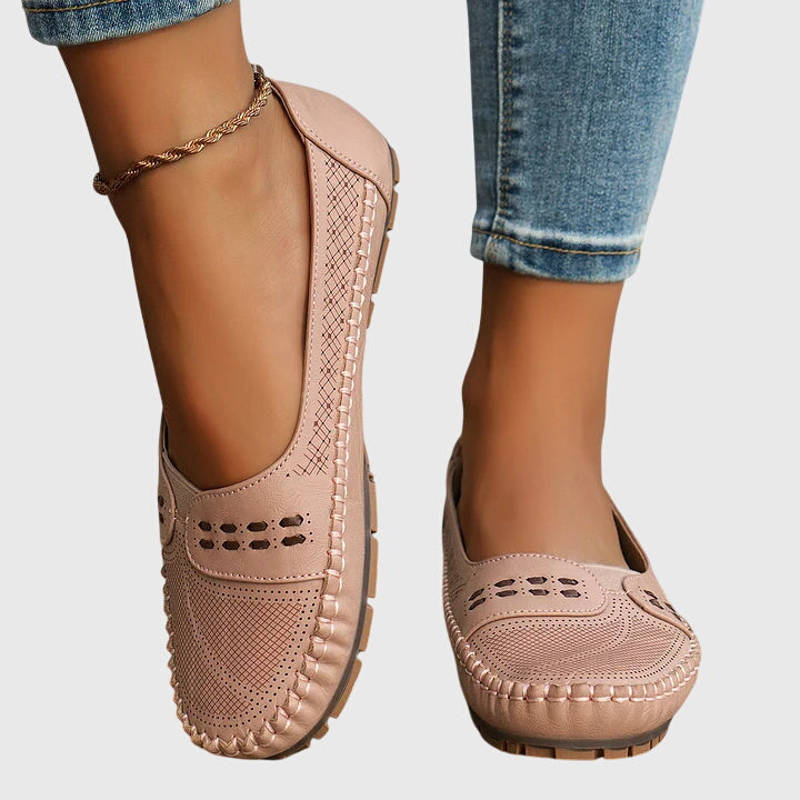 Penelope Ashvere | Beige Orthopedic Slip-On Flats