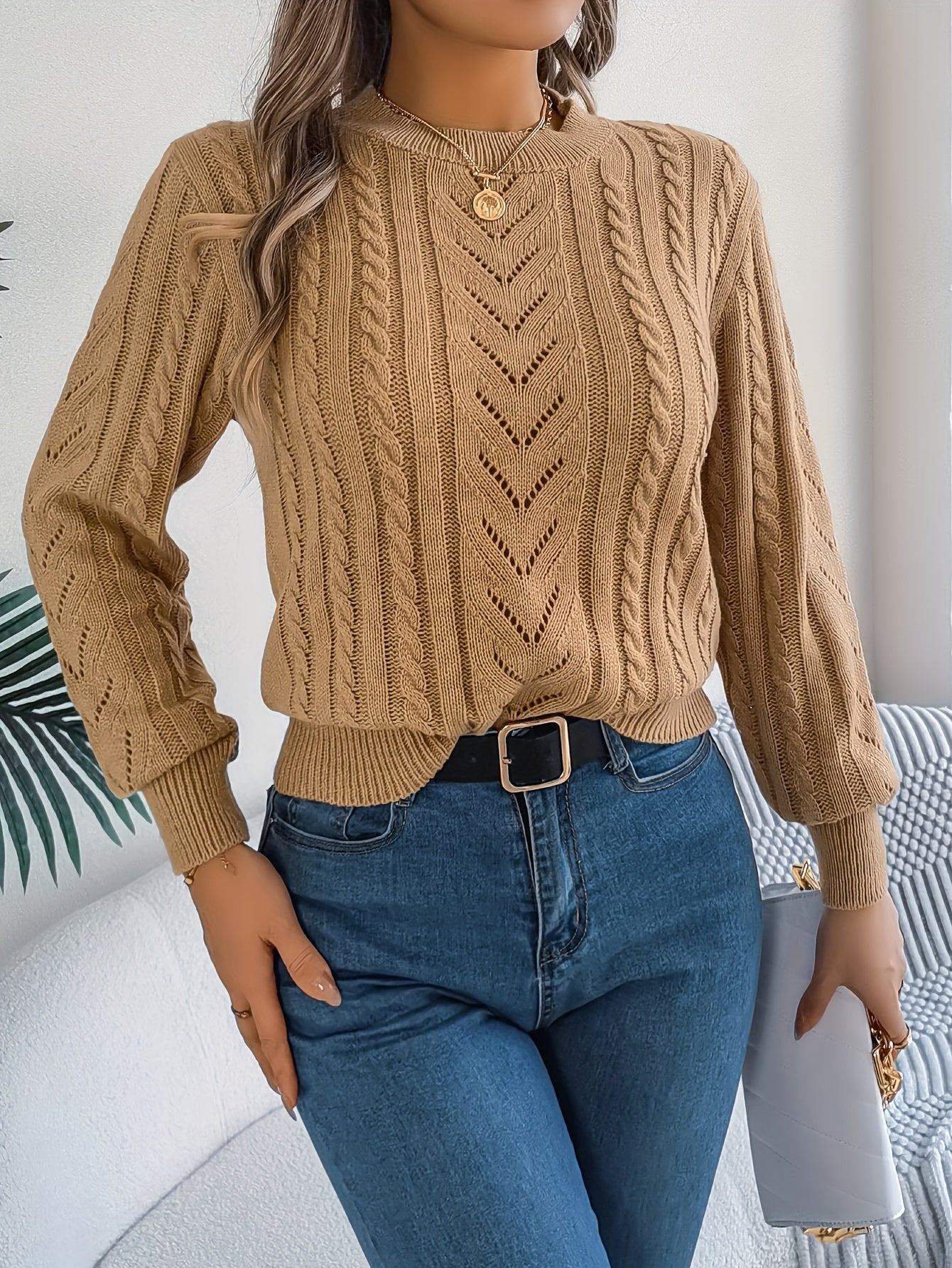 Camilla Winterbourne | Cable-Knit Textured Sweater For Women