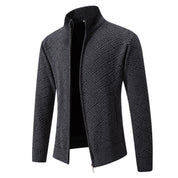 Troy Normore | Diamond-Knit Stand-Collar Zip Cardigan For Men