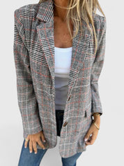 Victoria Pemberton | Grey Plaid Oversized Blazer