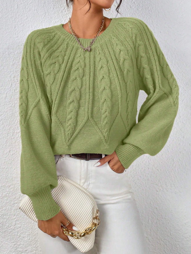 Rosalie Thornbury | Cable-Knit Crew Neck Sweater For Women