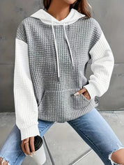 Harper Sinclair | Two-Tone Waffle-Knit Hoodie For Women