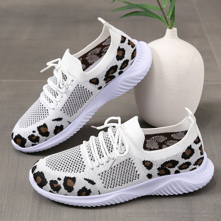 Selena Whitfield | Leopard Print Lace-Up Sneakers For Women