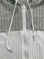 Charlotte Devereaux | Textured Colour-Block Hooded Jacket For Women