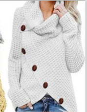 Solene Bardot | Cowl Neck Waffle Knit Sweater For Women