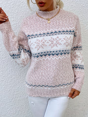 Solange Berthier | Cozy Snowflake Mock-Neck Sweater For Women