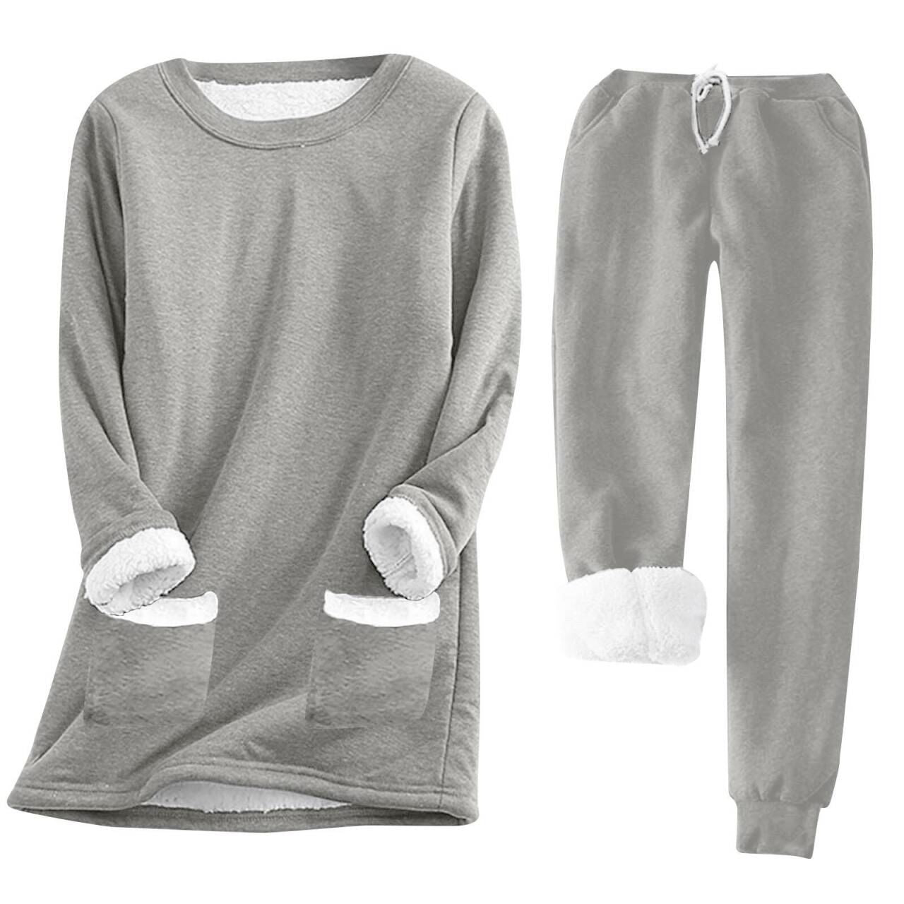 Amandine Fontenay | Plush Fleece-Lined Lounge Set For Women