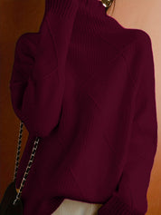 Josephine Alderidge | Diamond-Knit Turtleneck Sweater For Women