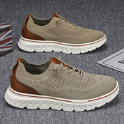 Wyatt Lakeside | Light Gray Knit Wingtip Sneakers For Men