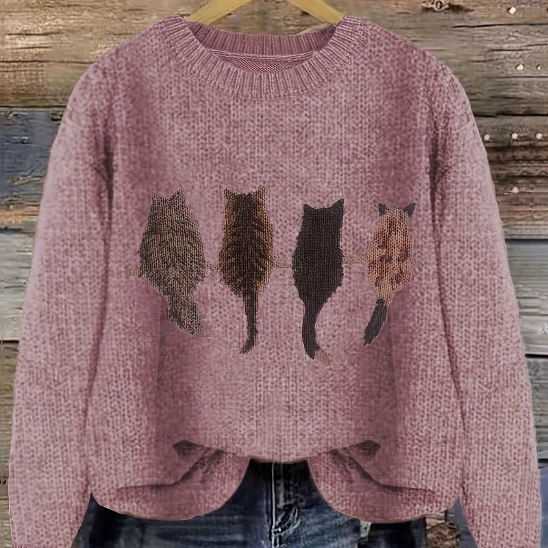 Anaïs Brandt | Cat Silhouette Knit Sweater For Women