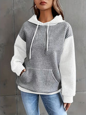 Harper Sinclair | Two-Tone Waffle-Knit Hoodie For Women
