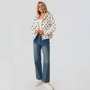 Delphine Armand | Polka Dot Puffer Jacket With Hood For Women