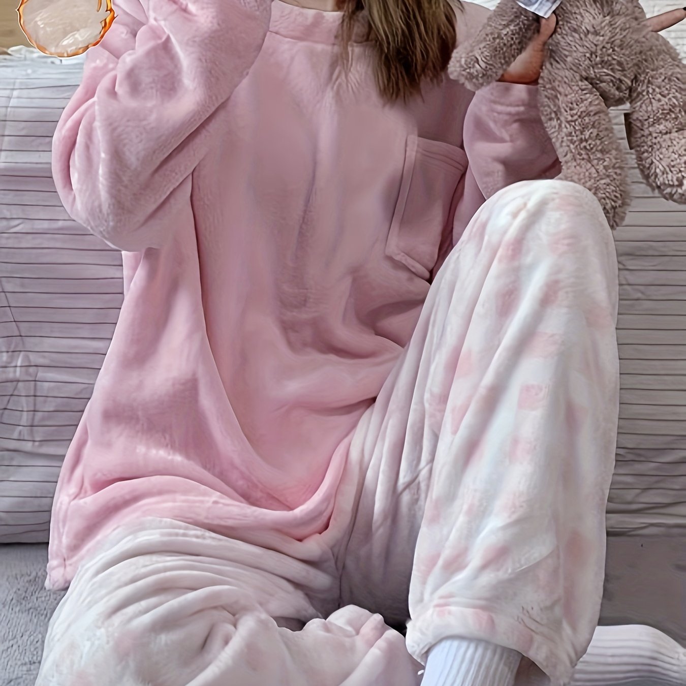 Simone Beaulieu | Plush Fleece Two-Piece Lounge Set For Women
