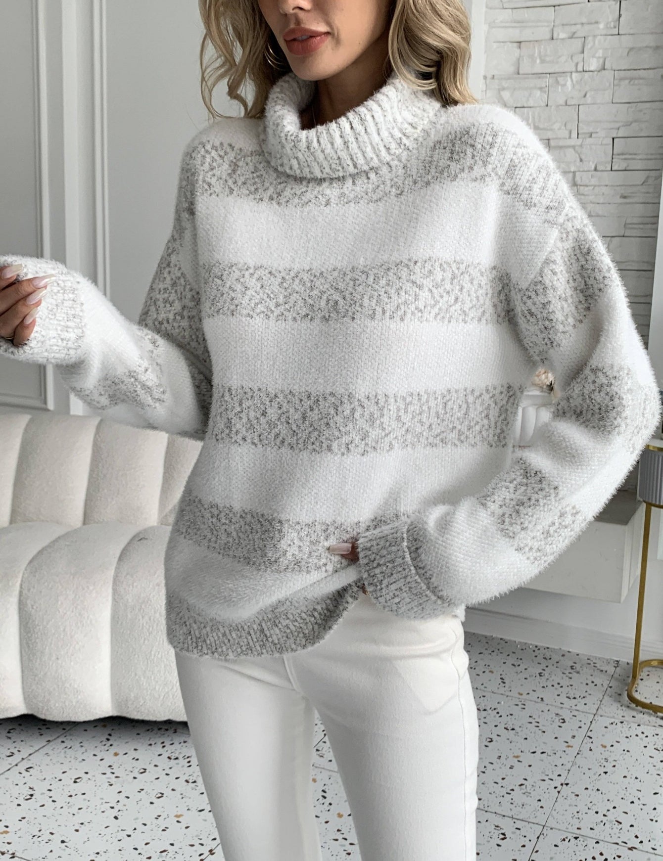 Amandine Chevrier | Striped Turtleneck Sweater For Women